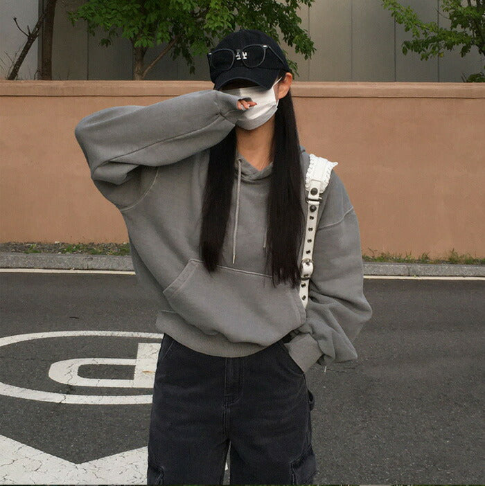 Beidelli(ベイデリ)[BELLIDE MADE] 裏起毛ビンテージピグメントクロップドパーカー