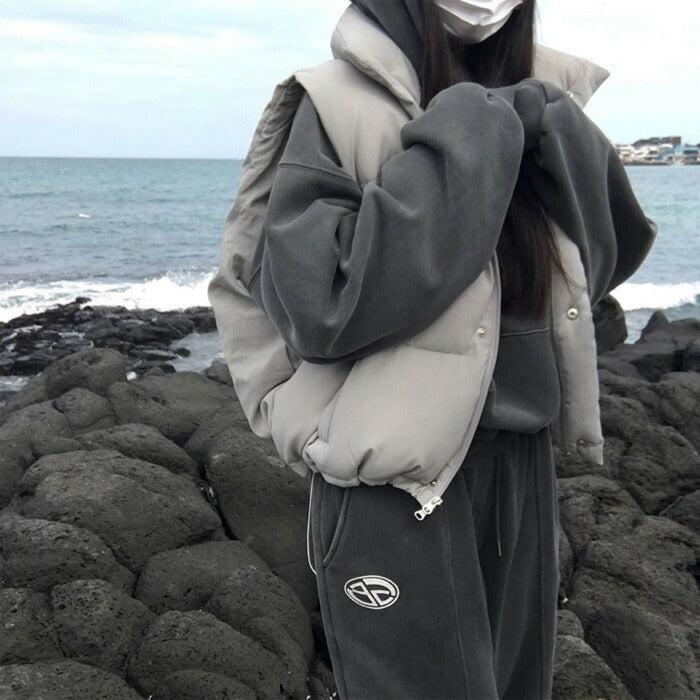 Beidelli(ベイデリ)[BELLIDE MADE] 裏起毛ビンテージピグメントクロップドパーカー