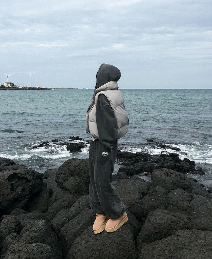 Beidelli(ベイデリ)[BELLIDE MADE] 裏起毛ビンテージピグメントクロップドパーカー