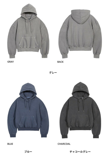 Beidelli(ベイデリ)[BELLIDE MADE] 裏起毛ビンテージピグメントクロップドパーカー
