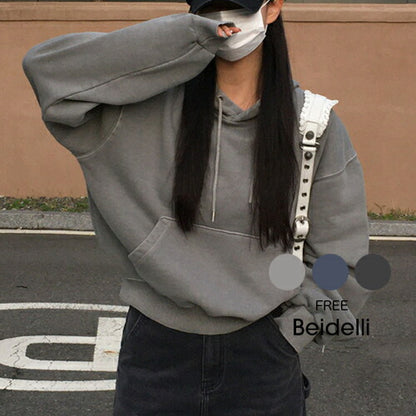 Beidelli(ベイデリ)[BELLIDE MADE] 裏起毛ビンテージピグメントクロップドパーカー