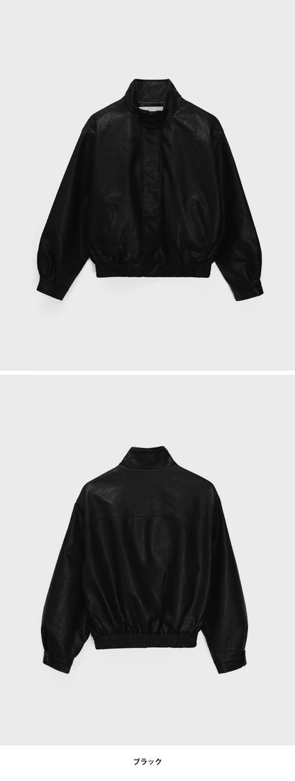 BLACK UP(ブラックアップ)ファインダーハイネックレザージャンパー