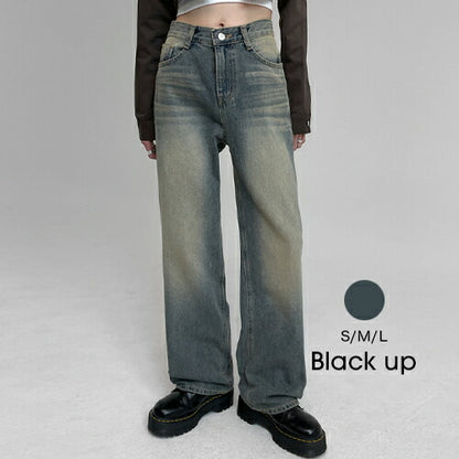 BLACK UP(ブラックアップ)ペストワイドデニムパンツ