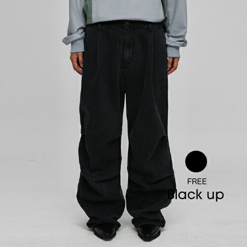 BLACKUP(ブラックアップ)エストピンタックデニムバンディングパンツ