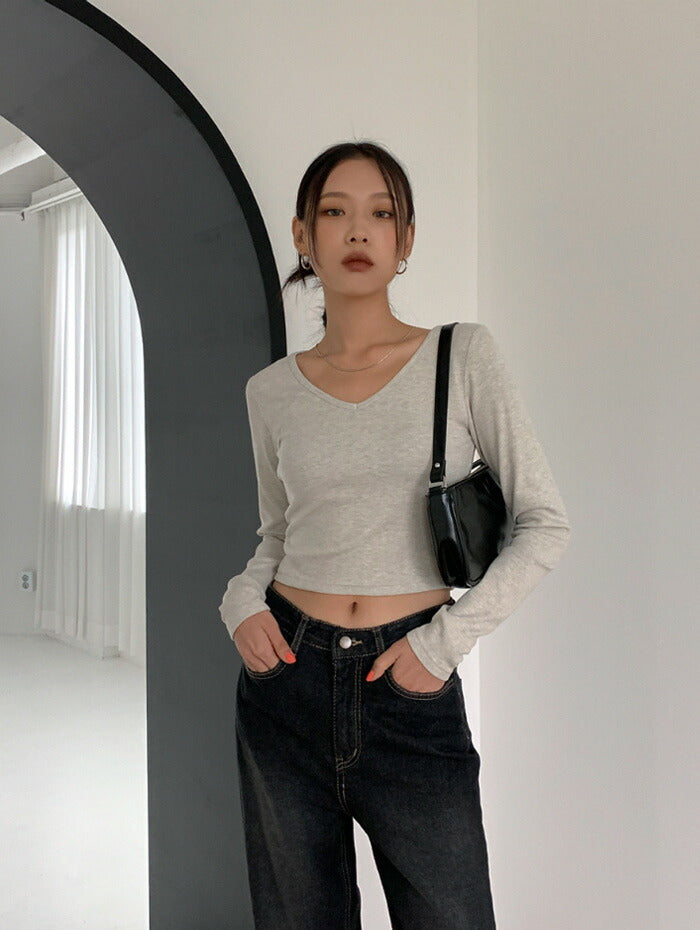 BLACK UP(ブラックアップ)コトムVネッククロップティー