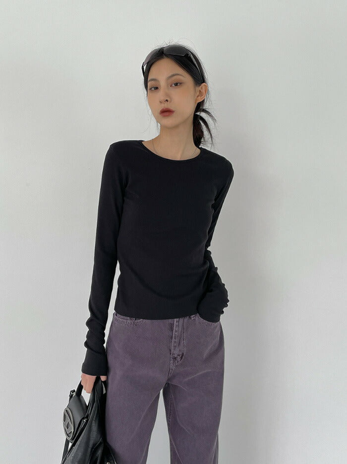 BLACK UP(ブラックアップ)ダーツビーラウンド長袖Tシャツ