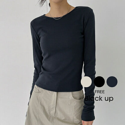 BLACK UP(ブラックアップ)ダーツビーラウンド長袖Tシャツ