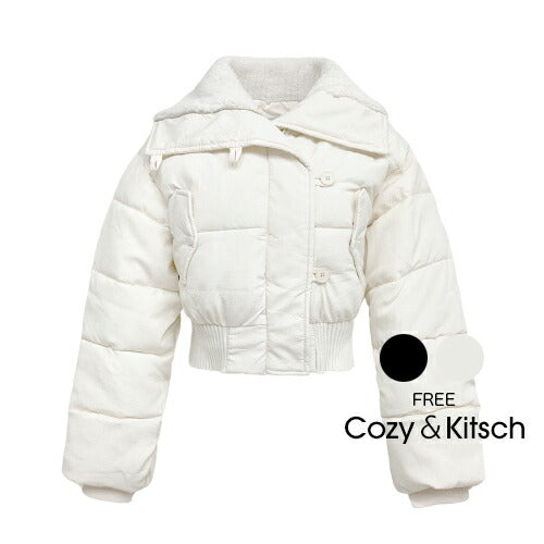 Cozy＆Kitsch(コージー＆キッチ)ダンピング ボタン ハイネック ダウン ジャンパー