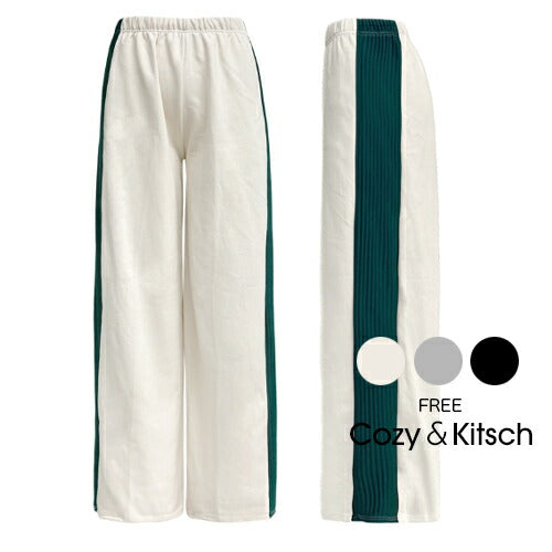 Cozy＆Kitsch(コージー＆キッチ)リブラインバンディングワイドパンツ