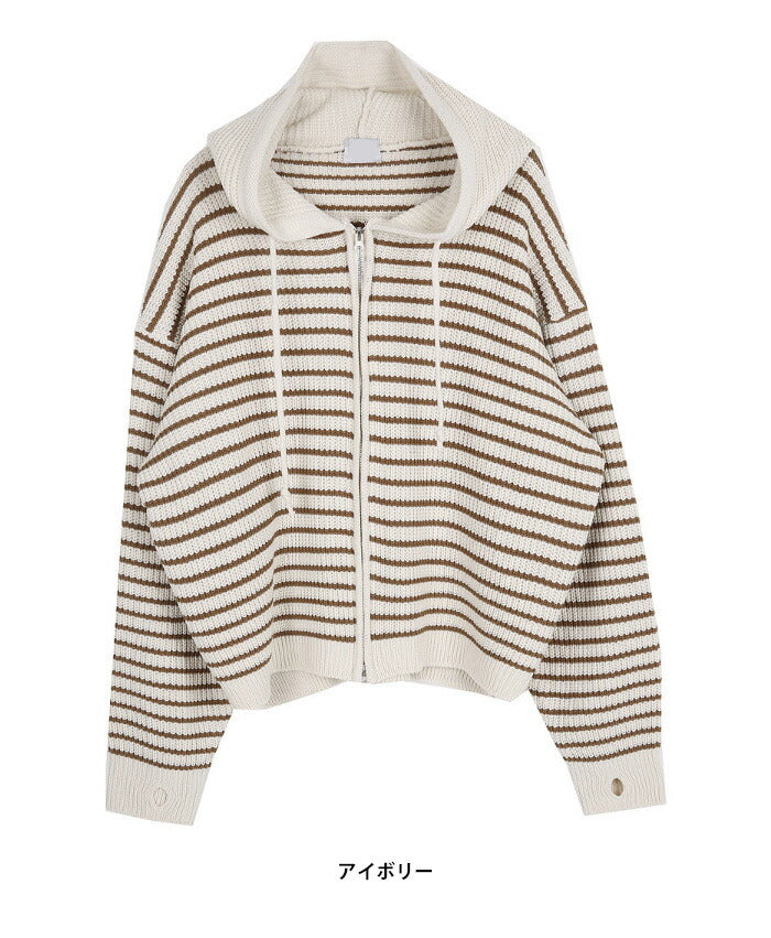 HOLY IN CODE(ホーリーインコード)No.0363 st KNIT hood warmer zip-up
