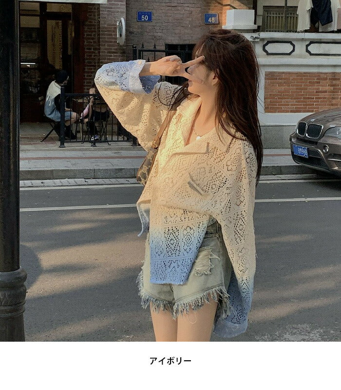KICKSEWING（キックスウィング）チュリルーズフィットレース配色シャツ
