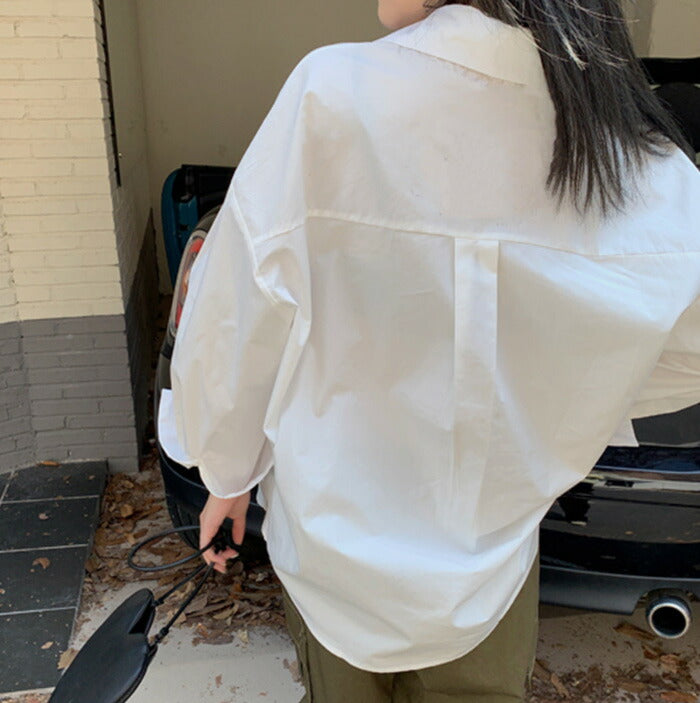 KICKSEWING（キックスウィング）サークルルーズフィットロングベーシックシャツ
