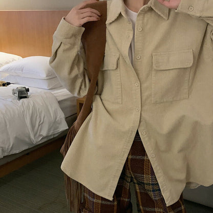 KICKSEWING（キックスウィング）ディアリストコーデュロイ オーバーフィットシャツ