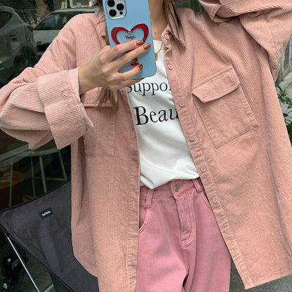 KICKSEWING（キックスウィング）ディアリストコーデュロイ オーバーフィットシャツ