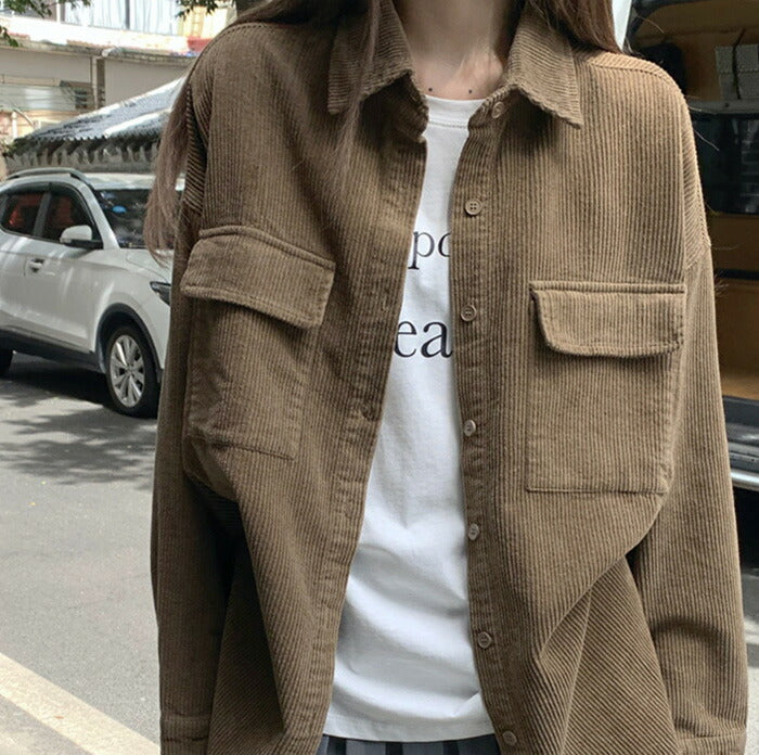 KICKSEWING（キックスウィング）ディアリストコーデュロイ オーバーフィットシャツ