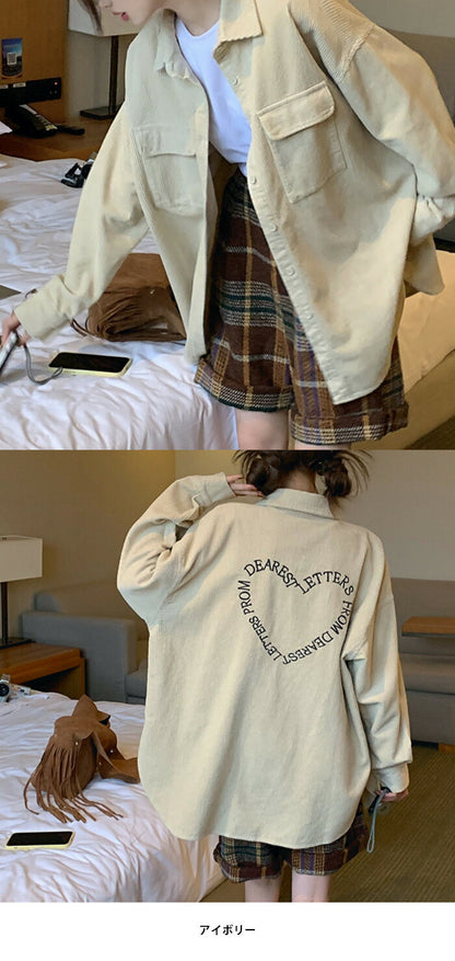 KICKSEWING（キックスウィング）ディアリストコーデュロイ オーバーフィットシャツ
