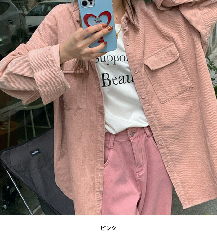 KICKSEWING（キックスウィング）ディアリストコーデュロイ オーバーフィットシャツ