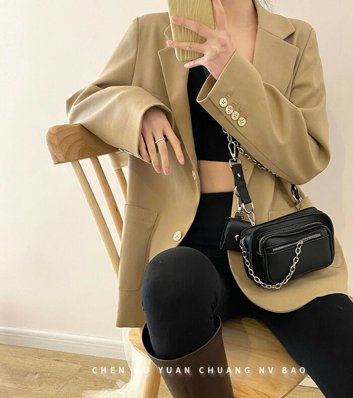 KICKSEWING（キックスウィング）チャイリンレザー チェーン ショルダーバッグ