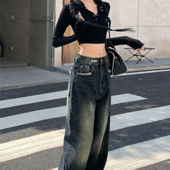 KICKSEWING（キックスウィング）ミケロジーンズワイドデニムパンツ