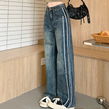 KICKSEWING（キックスウィング）サイドラインワイドデニムパンツ