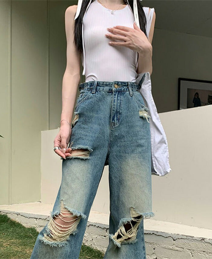 KICKSEWING（キックスウィング）アッシュワイドビンテージデニムパンツ