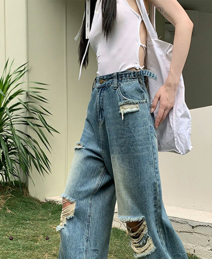 KICKSEWING（キックスウィング）アッシュワイドビンテージデニムパンツ