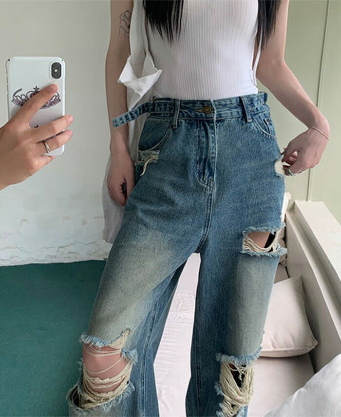 KICKSEWING（キックスウィング）アッシュワイドビンテージデニムパンツ