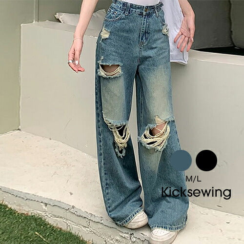 KICKSEWING（キックスウィング）アッシュワイドビンテージデニムパンツ
