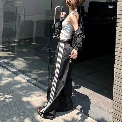 KICKSEWING（キックスウィング）トイリボン配色ワイドトレーニングパンツ