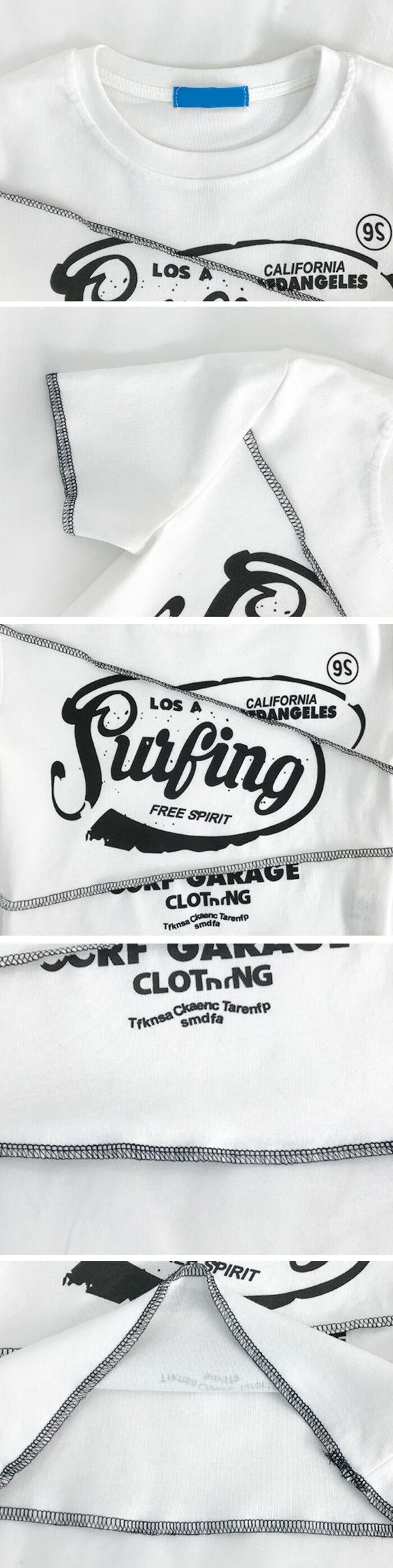 KICKSEWING（キックスウィング）ステッチポイントレタリングクロップTシャツ
