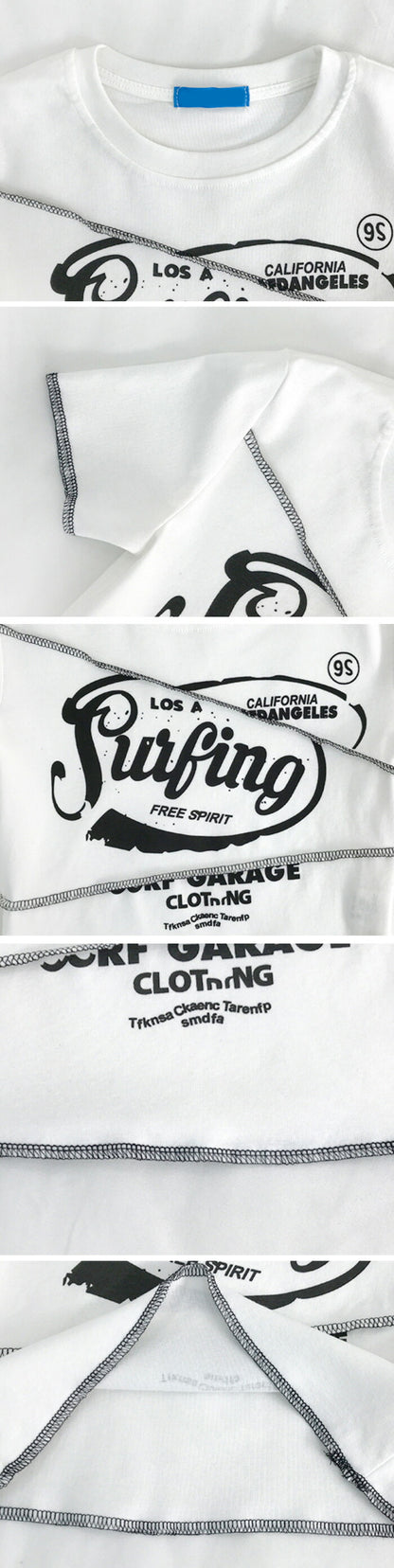KICKSEWING（キックスウィング）ステッチポイントレタリングクロップTシャツ