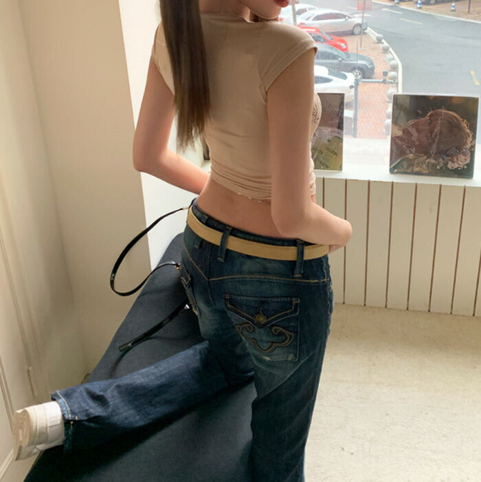 KICKSEWING（キックスウィング）エンジェルプリントクロップTシャツ