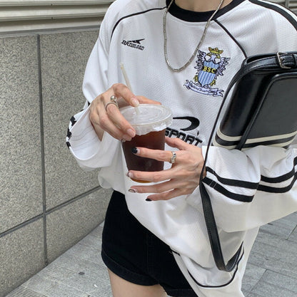 KICKSEWING（キックスウィング）レーシングデザインオーバー配色スウェット