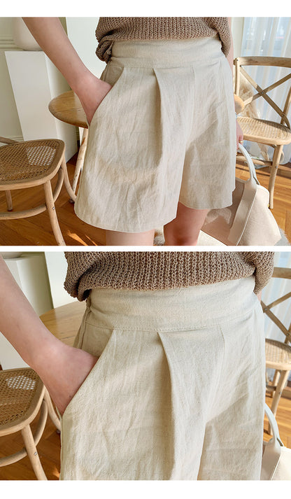 NANING9(ナンニング)リネンショートパンツ-