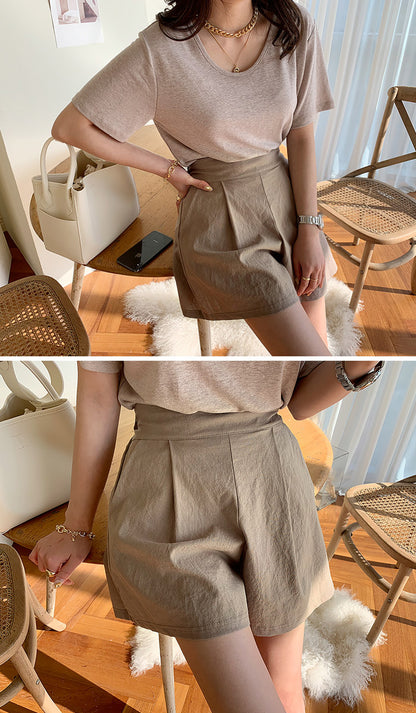 NANING9(ナンニング)リネンショートパンツ-