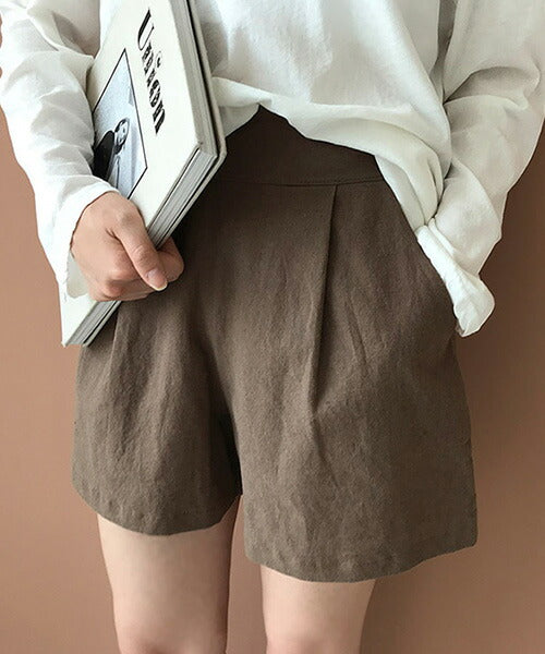 NANING9(ナンニング)リネンショートパンツ-