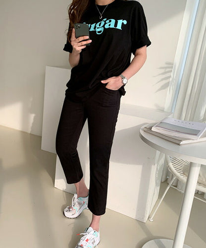 NANING9(ナンニング)Sugar半袖Tシャツ