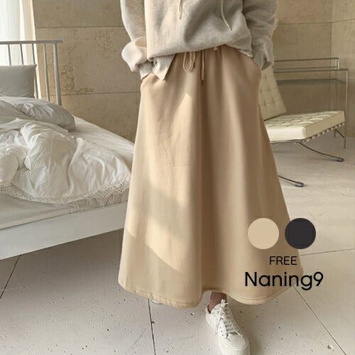NANING9(ナンニング)エルティマー 起毛 バンディング フルスカート