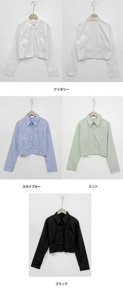 Secon'de secon(セカンドセカン)ピンタッククロップポケットシャツ