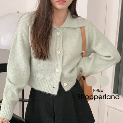 SHOPPERLAND(ショッパーランド)セラーカラーウールカーディガン