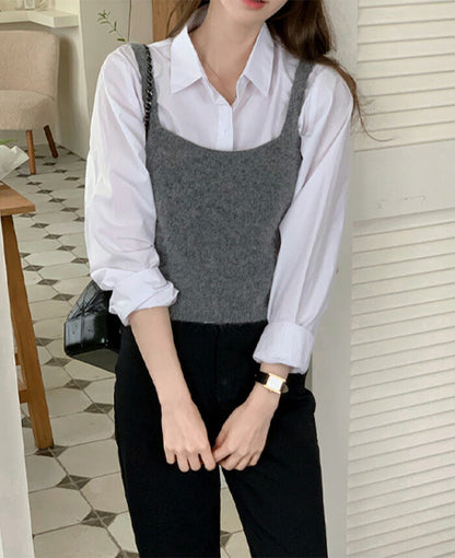 SHOPPERLAND(ショッパーランド)Standard Crop Long Sleeve Shirt