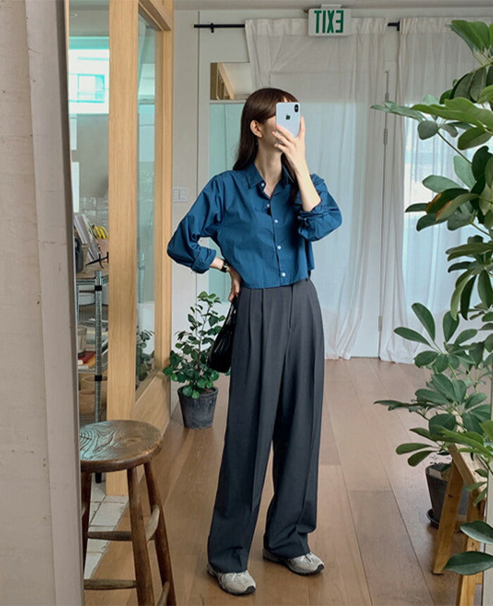 SHOPPERLAND(ショッパーランド)Standard Crop Long Sleeve Shirt