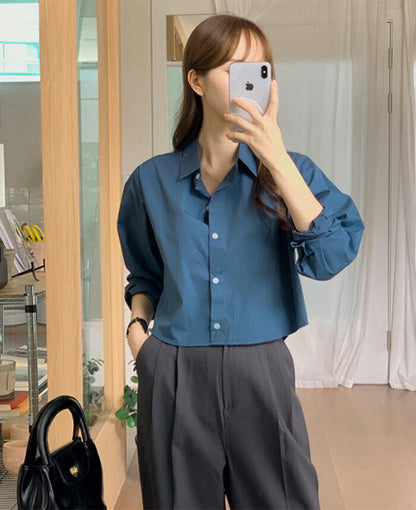 SHOPPERLAND(ショッパーランド)Standard Crop Long Sleeve Shirt