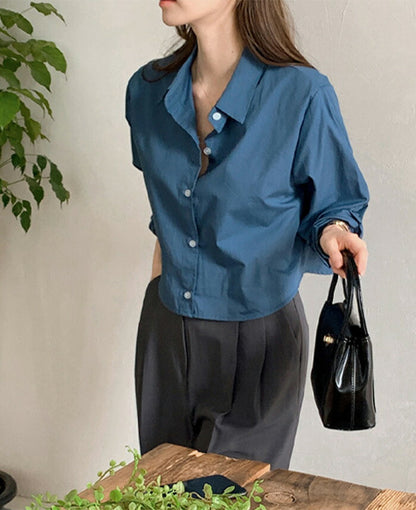 SHOPPERLAND(ショッパーランド)Standard Crop Long Sleeve Shirt