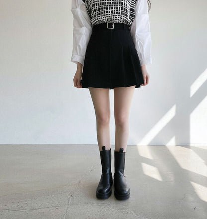 ★SONYUNARA(ソニョナラ)ハーフプリーツミニスカート(ベルトセット)