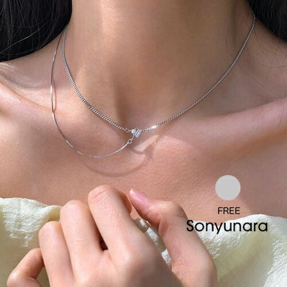 SONYUNARA(ソニョナラ)レイヤードスクエアチェーンネックレス