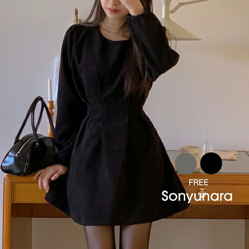 SONA(ソナ)コーデュロイピンタックミニワンピース