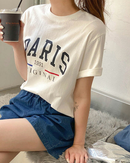 SONYUNARA(ソニョナラ)PARIS英文プリントTシャツ