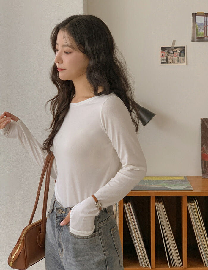 SONYUNARA(ソニョナラ)ボートネックウォーマー長袖Tシャツ5色(起毛)
