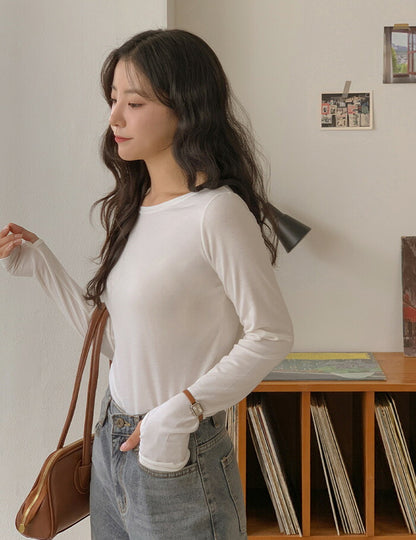 SONYUNARA(ソニョナラ)ボートネックウォーマー長袖Tシャツ5色(起毛)